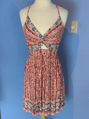 Angie Paisley Twist-Front Dress